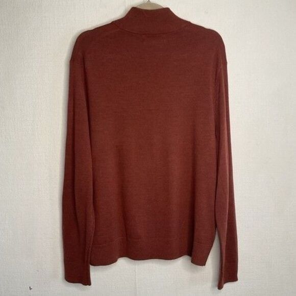 Banana Republic Baruffa Italian Merino 3/4 Zip MockNeck Sweater Men Size Large - Picture 4 of 9